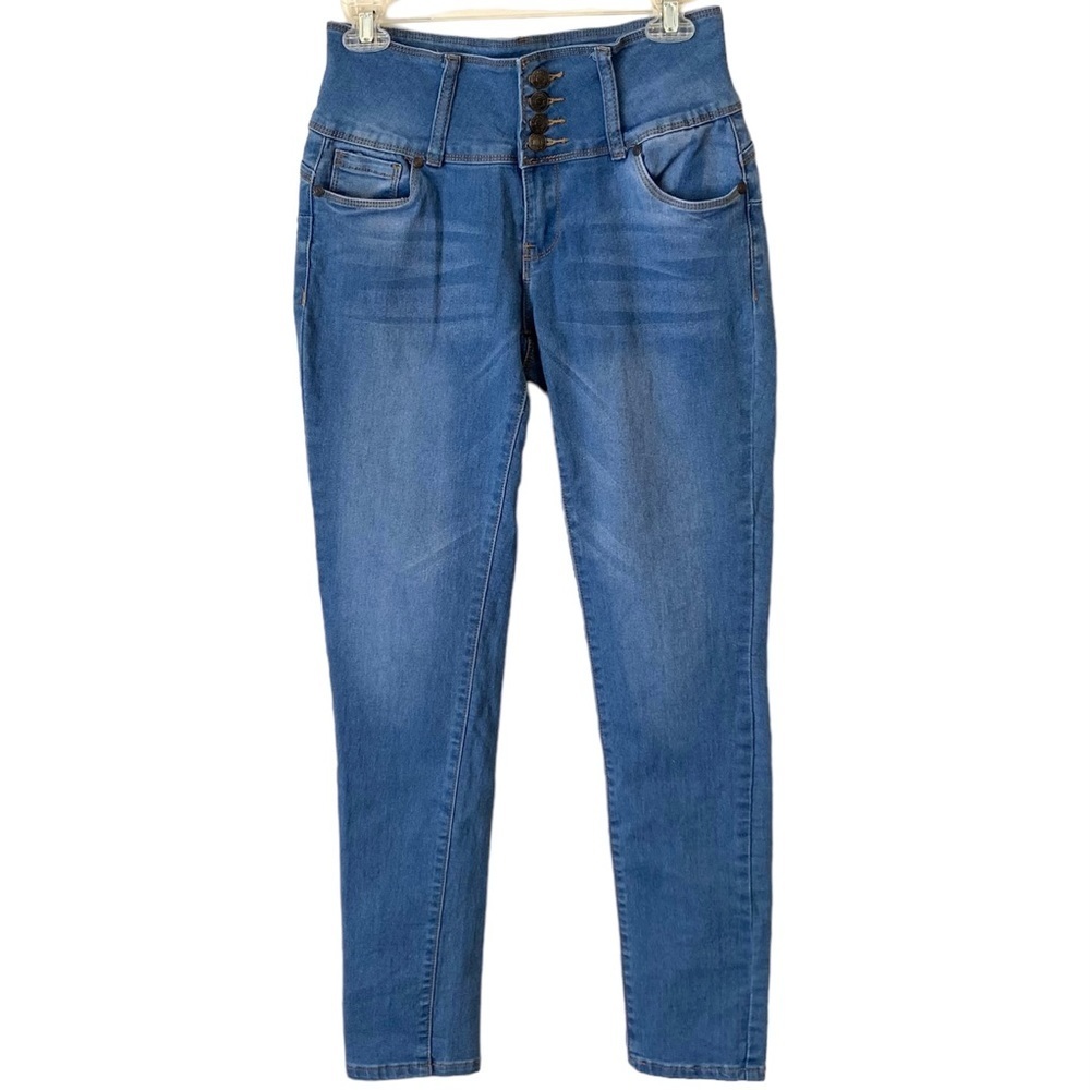 Bamboo | Size 7/8 | Women's Boho Blue Faded Denim Skinny Leg Cut Jeans